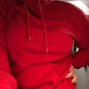 red hoodie